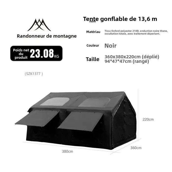 Tente gonflable grande taille Mountainhiker 13.6 ㎡