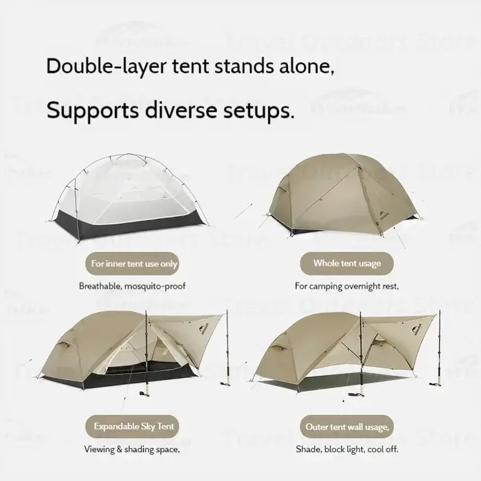 Natureifa-Tente de camping UL Mongar pour 1 à 2 personnes