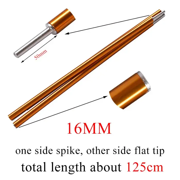 Cest UL 120CM de Long diamètre 13MM/16MM/19MM couleur noir/rouge tige de tente Support pôle abri bâche auvent en alliage d'aluminium