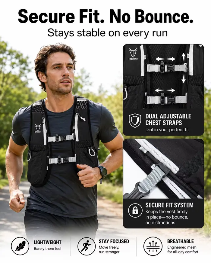 Sac à dos de course sur sentier avec glaçage d'hydratation ultra léger