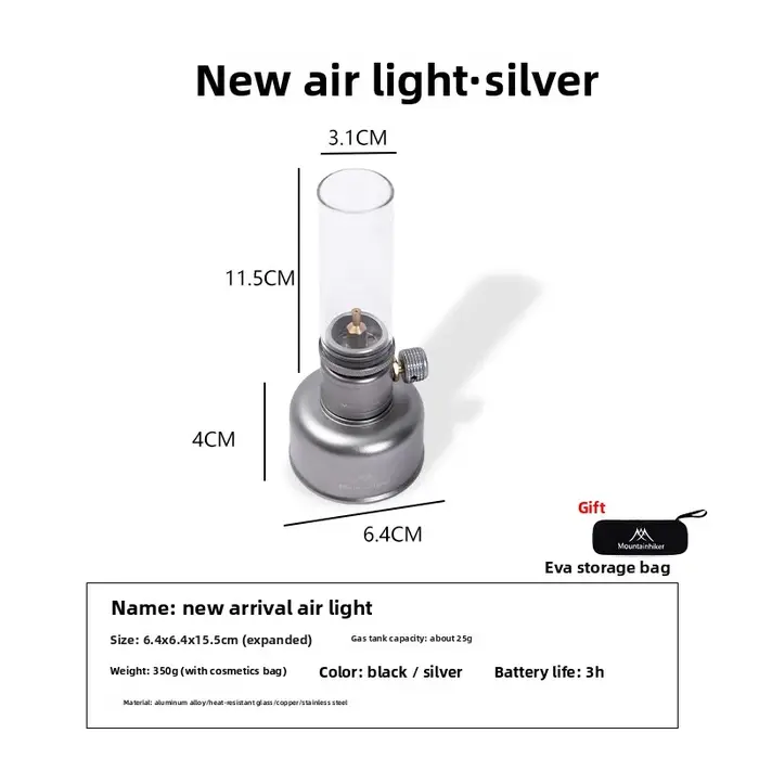 MOUNTAINHIKER 2026 – Ensemble de lampes à gaz d'extérieur rétro pour pique-nique, camping, ambiance 