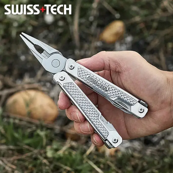 SWISS TECH – couteau de poche multi-outils 15 en 1 pour l'extérieur, fournitures de Camping EDC surv