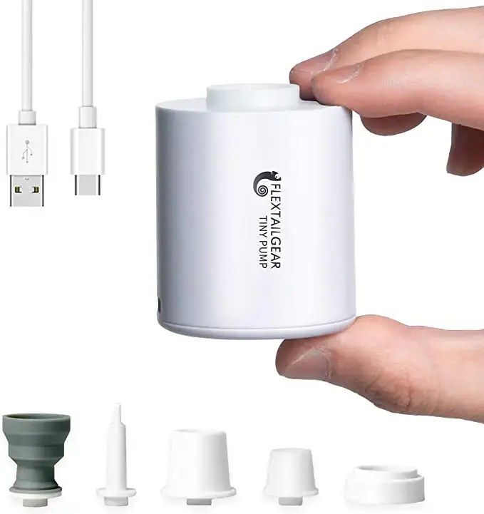 FLEXTAIL TINY PUMP X - Pompe à air de camping portable avec batterie de 1300 mAh rechargeable pour flotteurs de piscine