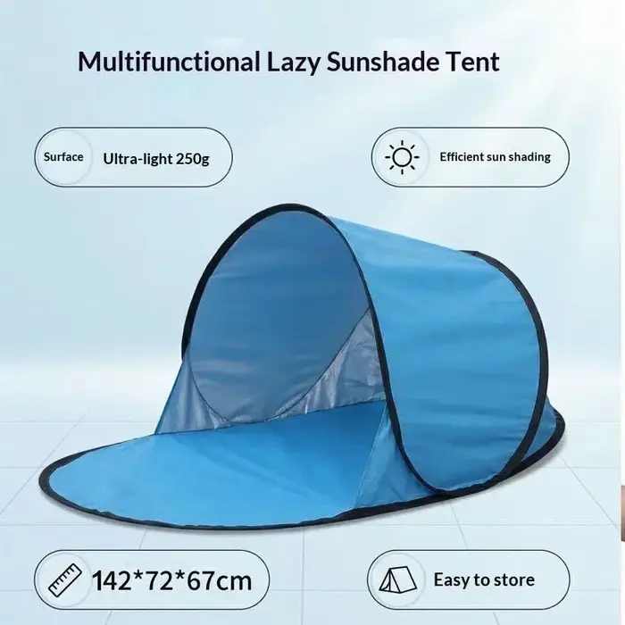 Tente de plage anti-UV avec revêtement argenté