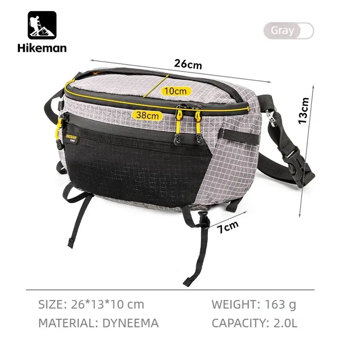 Hikeman 2.0 Sac de taille Dyneema imperméable UrltraLight multi-poches pour le cyclisme, la course à