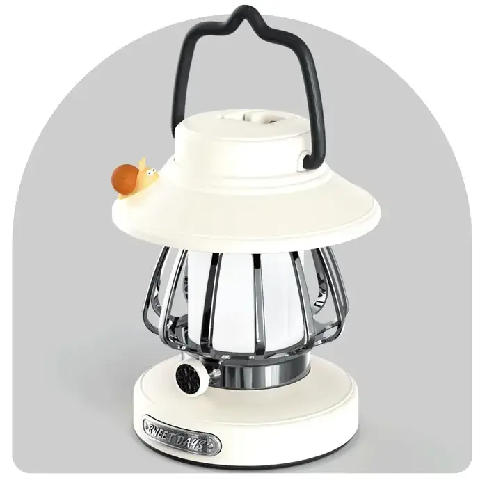 Dessin animé escargot rétro Portable suspendu Camping lampe de nuit USB charge Camping lumière décor