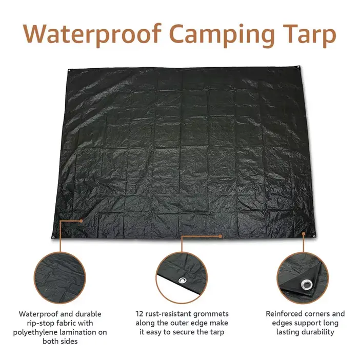 Tente de Camping tapis imperméable bâche prévention des insectes résistant à l'humidité sécurité couché sommeil