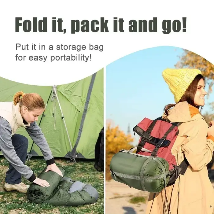 Sac de couchage ultraléger imperméable 4 saisons, enveloppe chaude pour le camping, la randonnée et les voyages en plein air