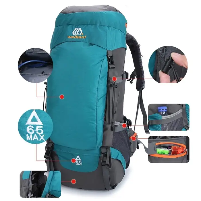 65L sac à dos d'escalade grande capacité Camping en plein air sport femmes hommes étanche voyage Nature randonnée alpinisme Trekking sac