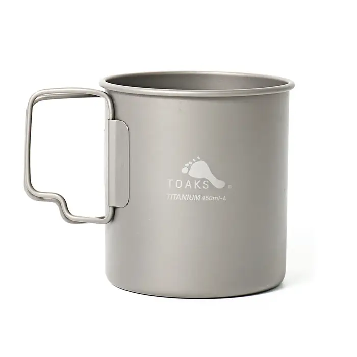 TOAKS-Tasse en Titane Version Ultralégère avec Poignée Pliable, Équipement de Camping en Plein Air,