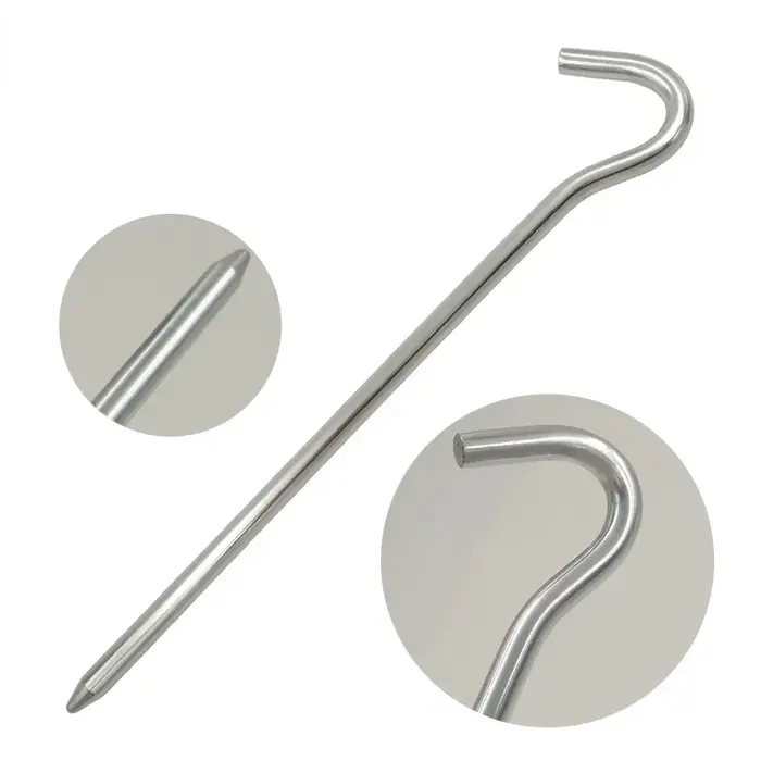 Piquets de tente ronds en aluminium de 18cm