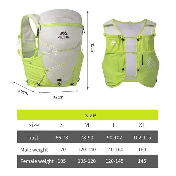 AONIJIE Sac à dos de course sur sentier professionnel de grande capacité C9116-15L pour le cyclisme en plein air