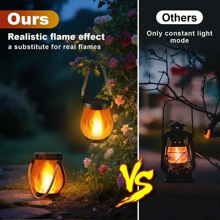 Lampes solaires à flamme pour le camping en plein air