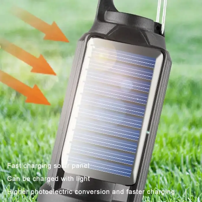 GGbingo lampe de Camping LED à énergie solaire avec crochet lanterne LED USB charge lumière de tente extérieure étanche