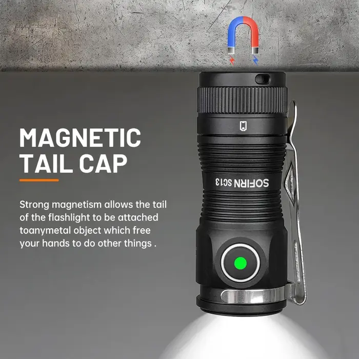 Sofirn Mini SC13 lampe de poche puissante SST40/519A LED 1300lm 18350 lumière LED Rechargeable 95