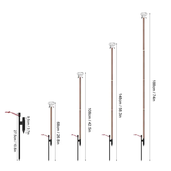Poteau de lampe pliant de Camping Portable