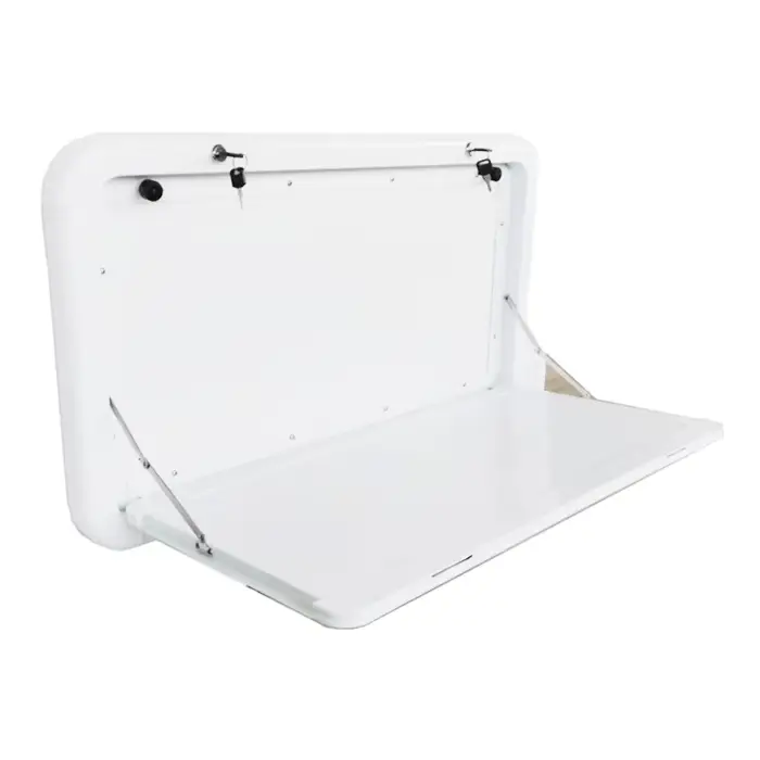 Pièces et accessoires pour camping-car, caravane, table pliante en aluminium blanc à coins arrondis pour camping-car