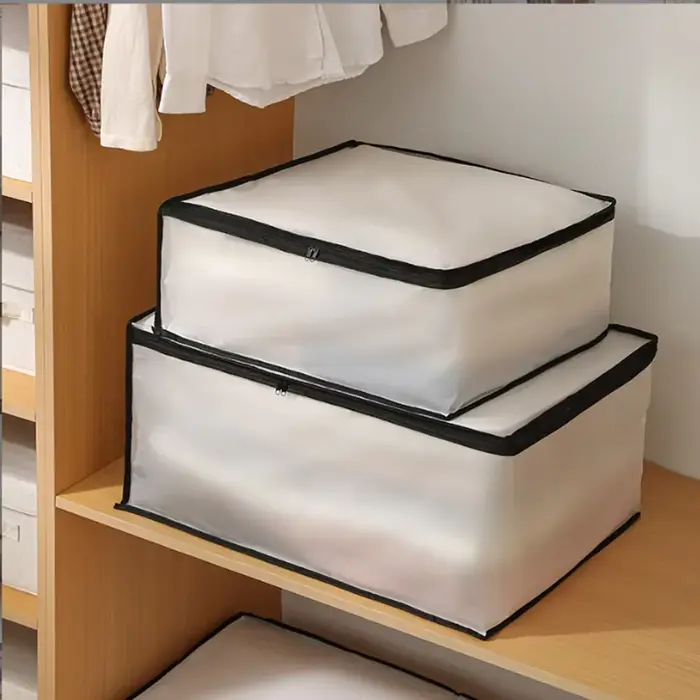 Sac de rangement semi-transparent en PEVA pour couettes et vêtements