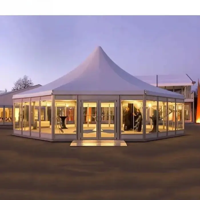 Tente Pagode en PVC Blanc avec Structure en Alliage d'Aluminium Personnalisée pour Événements