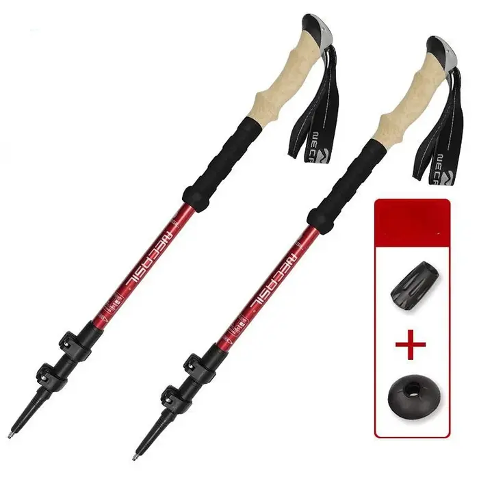 Alpenstock-Bâtons de trekking télescopiques, canne de randonnée ultralégère, réglable avec verrouill