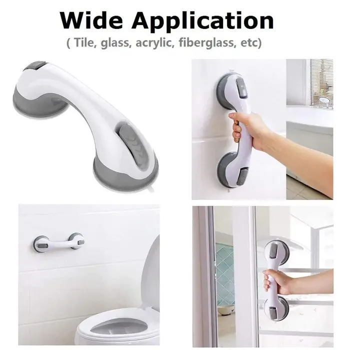 Barre d'appui de salle de bain, poignée de douche, barre de traction, super adhérence, double verrouillage, ventouse de sécurité, support antidérapant pour toilettes