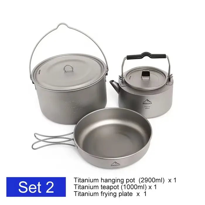 Ensemble d'ustensiles de cuisine en titane pour camping
