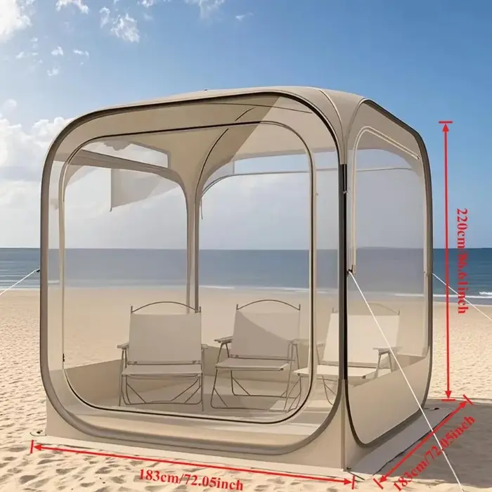Tente panoramique transparente pour grand espace, pare-soleil étanche pour voyage en plein air, cabi