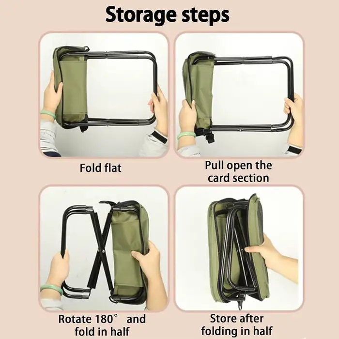 Chaise pliable avec sac bandoulière, siège facile à transporter pour la pêche, la randonnée, le camping, le pique-nique, les voyages et les activités quotidiennes en extérieur