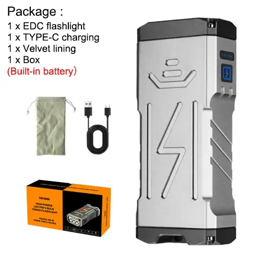 Asafee 13000LM lumière LED lampe de poche EDC 60W puissance brûlante feuille lampe torche Rechargeable lanterne étanche 10000mAh batterie travail