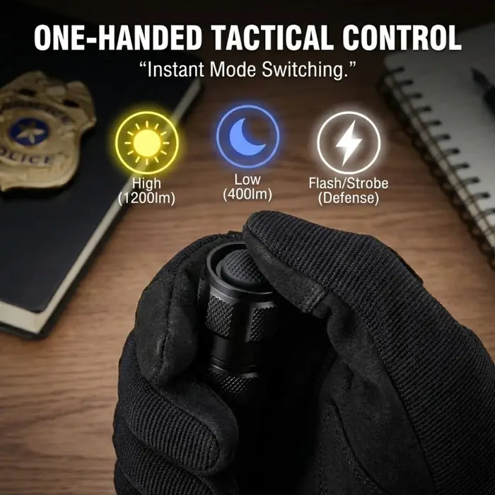 T1X Kit Lampe Torche Tactique 1200 Lumens avec Étui Magnétique à Tir Rapide 18650 USB-C Rechargeable Police Sécurité