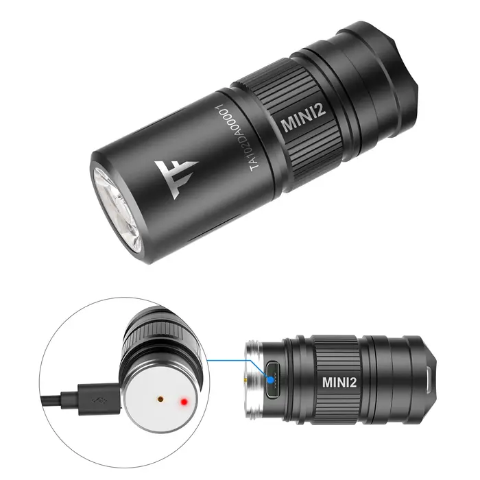 Trustfire Mini2 Mini lampe de poche LED rechargeable 220 Lumen EDC porte-clés USB