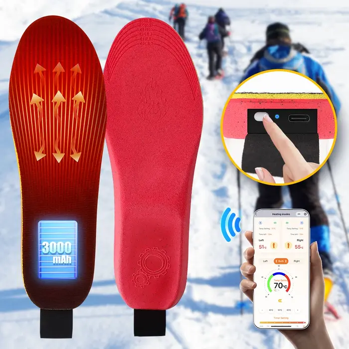 Semelles chauffantes électriques, Anti-Stress, coussin chauffant sûr pour les pieds, contrôlé par ap