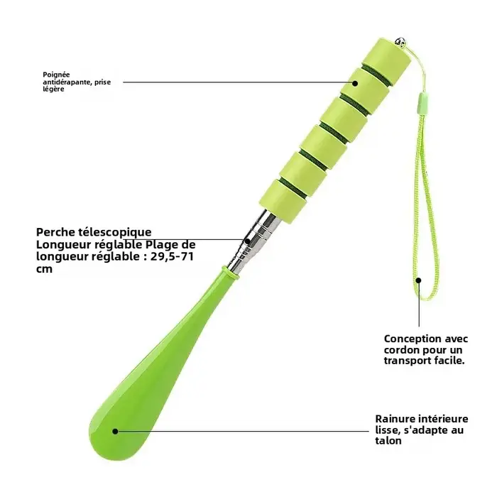 Nouvelles Chausse-pieds Longues Extensibles 30cm-71cm en Métal