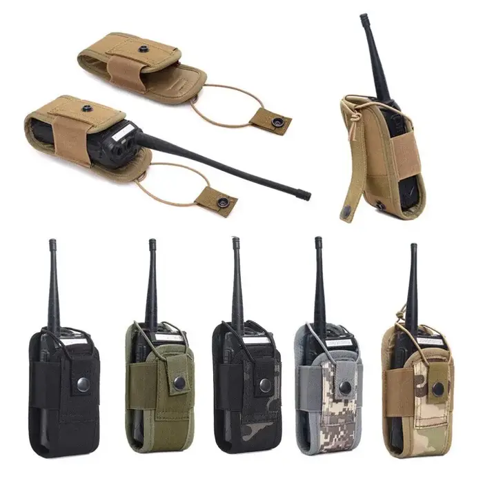 Sac tactique d'extérieur pour talkie-walkie, étui de transport radio multifonctionnel, sac d'accessoires camouflage, sac pour appareil de communication sans fil sportif