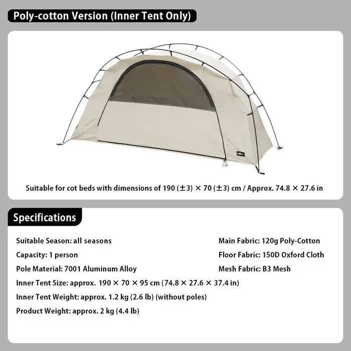 Soomloom Tente de lit ultralégère avec tente intérieure indépendante, abri de tente de lit de campin