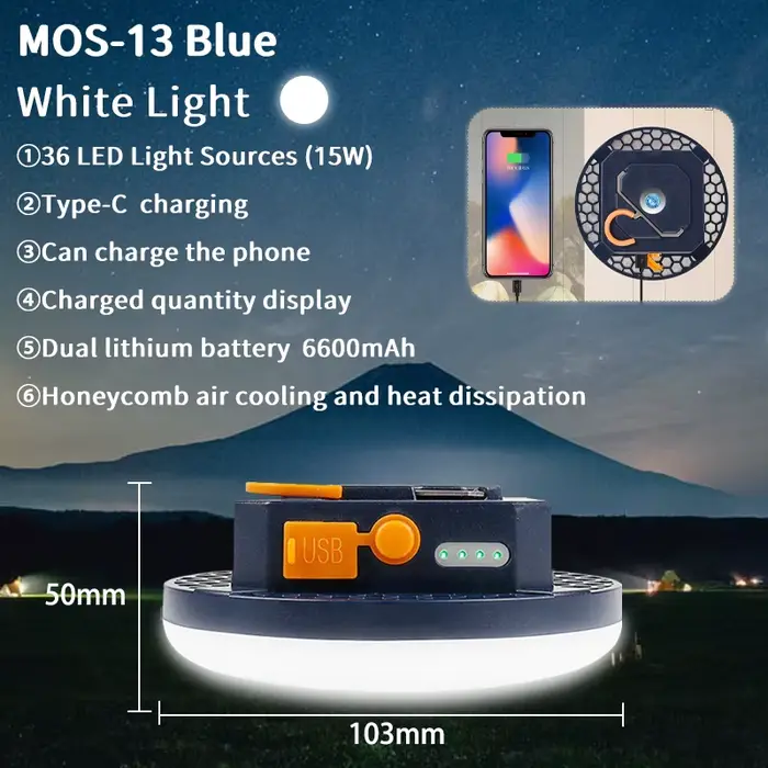 MOSLIGHTING 9900mAh Rechargeable lumière puissante lanterne de Camping avec aimant lumière forte lam