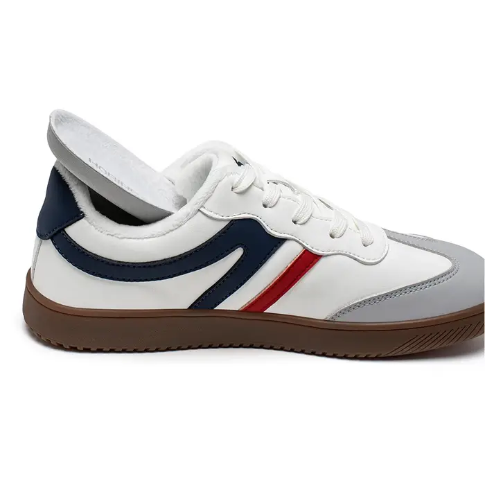 HOBIBEAR chaussures à bout large unisexe en cuir artificiel doublé de fausse fourrure baskets décont