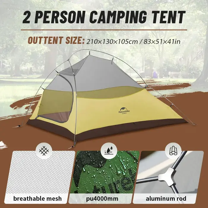 Naturehike Cloud Up 1 2 3 personnes tente de Camping ultralégère étanche tentes de Trekking randonnée sac à dos abri