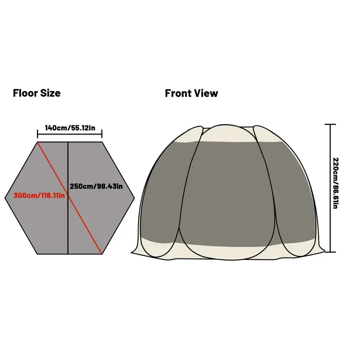 Tente de maison à écran portable avec moustiquaire pour 6 à 8 personnes