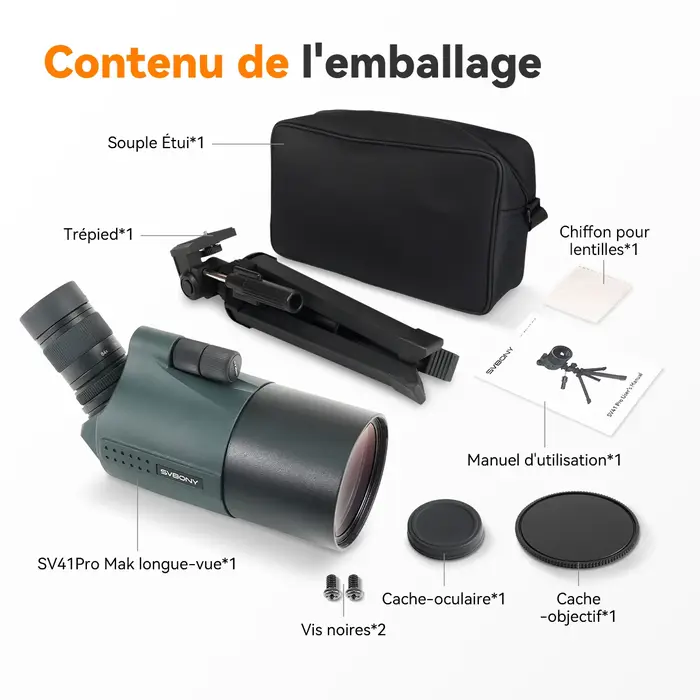 Svbony SV41Pro 28-84x80 Mak longue-vue FMC équipement de Camping étanche pour l'observation des oiseaux