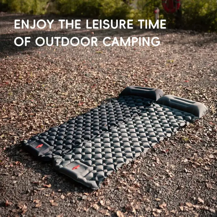 Matelas de camping gonflable avec oreiller