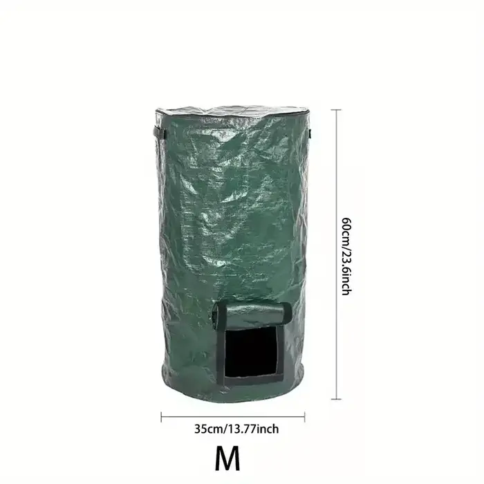 Sac poubelle de jardin réutilisable, sac poubelle de jardin, sac de pelouse, couvercle et poignée à