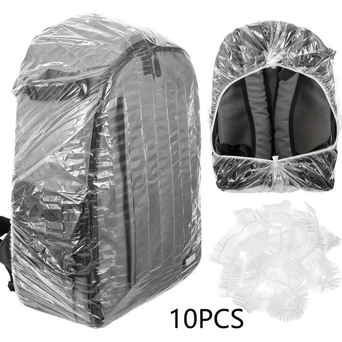 10 housses de pluie, adaptées aux sacs à dos, housses de pluie jetables légères avec protection élas