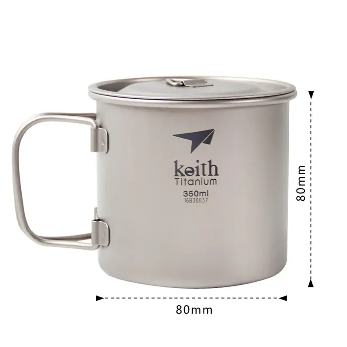 Pamono-Tasse à eau en titane avec couvercle Ti3240