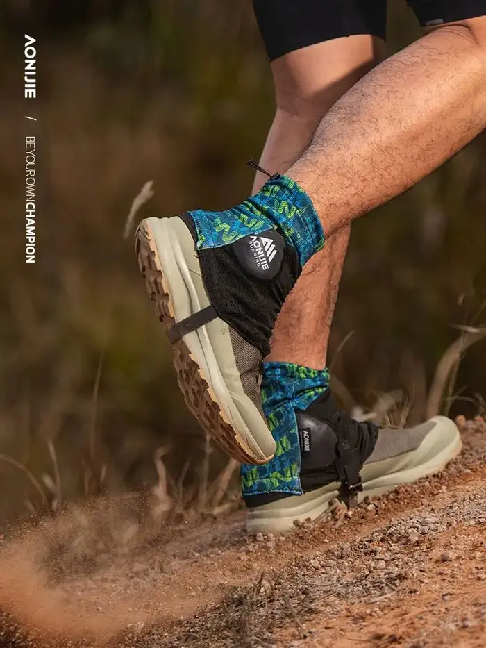 AONIJIE 1 paire de guêtres de course basses réglables couvre-chaussures enveloppants de protection pour hommes femmes randonnée en plein air prévenir la pierre de sable