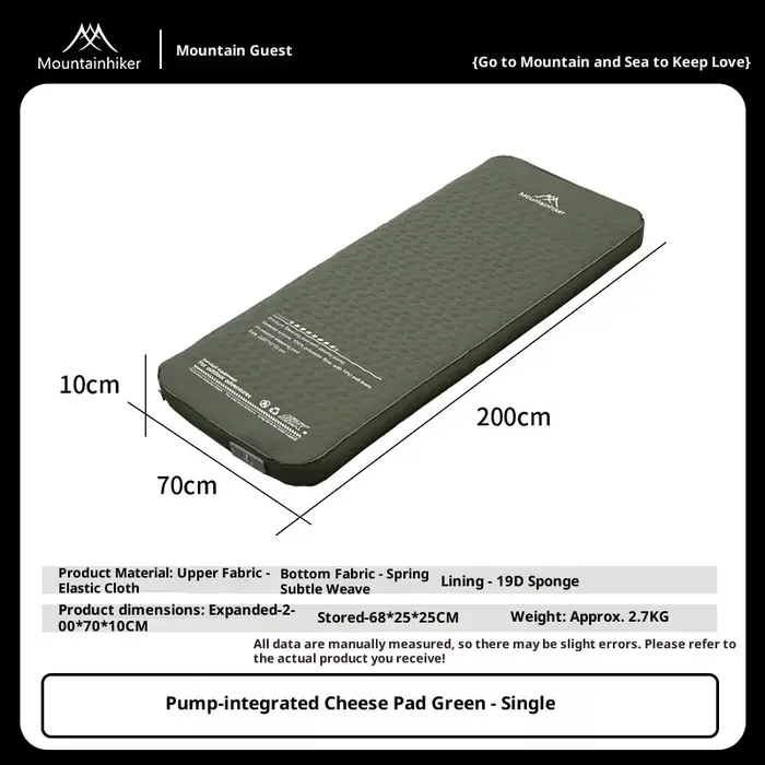 Mountainhiker Nouveau matelas gonflable édition améliorée 10 cm de hauteur avec sac de rangement, ta
