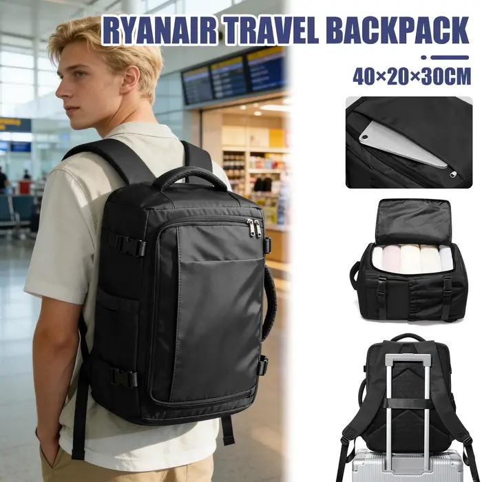 Sac pour homme, sac à dos élégant Ryanair 40x30x20, léger pour les trajets quotidiens, sac fonctionnel décontracté, bagage à main, valise