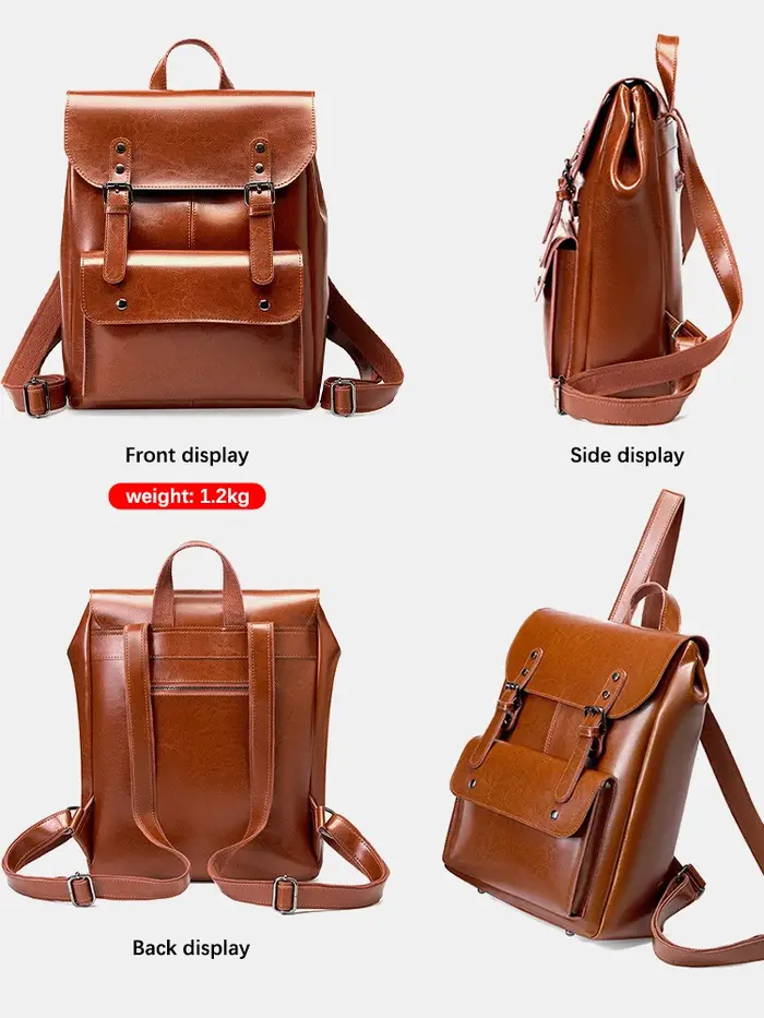Zency-Sac à dos de voyage en cuir véritable pour femme, grande capacité, sac à dos pour ordinateur p