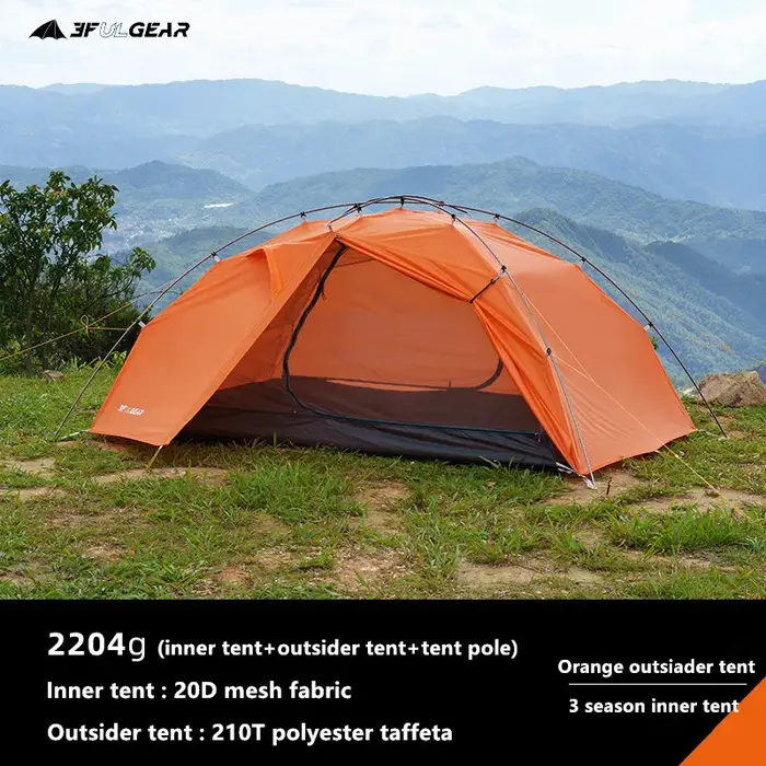 3F UL Gear Taiji 2-Tente ultralégère, 3/4 saisons, portable, double couche, pour camping, escalade, 