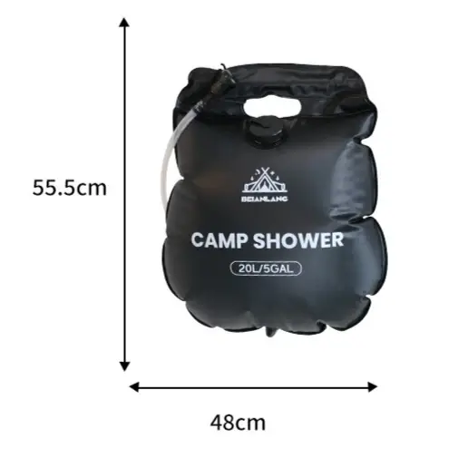 Sac de douche solaire 20L/5.3 Gallons, douche extérieure chauffante Portable avec tuyau et pomme de 